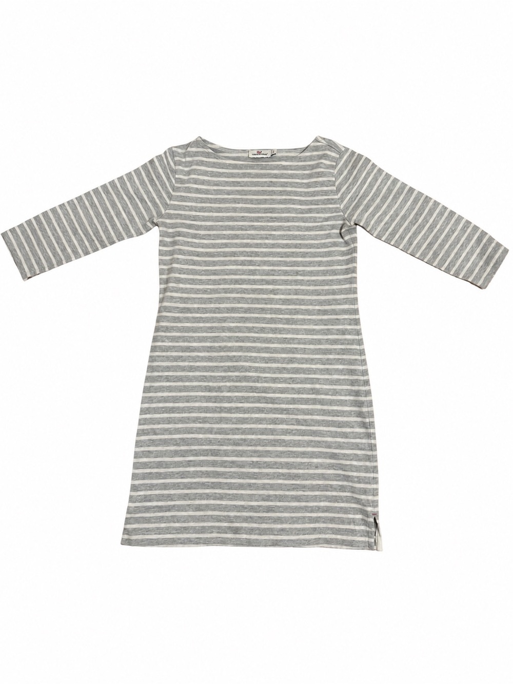 Vineyard Vines Gray & White Striped Knit Dress – Size Small